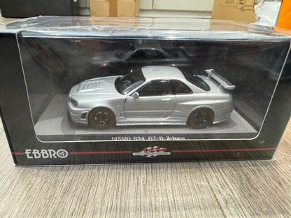 1/43 EBBRO Nismo R34 GT-R Z-Tune Silver Diecast Model Car GTR Skyline BNR34