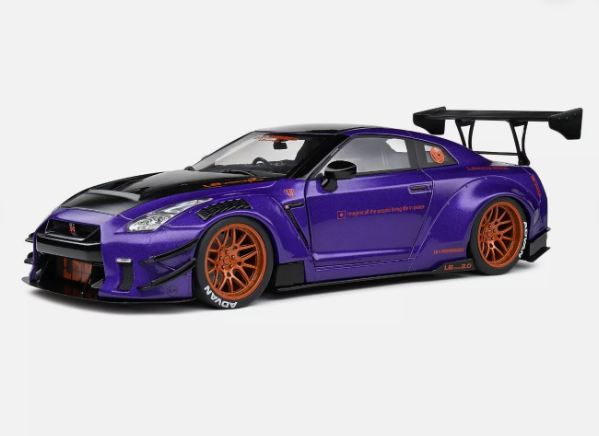 SOLIDO 1/18 NISSAN GT-R R35 LIBERTY WALK LBWK BODY KIT 2.0 COUPE '22 PURPLEZILLA