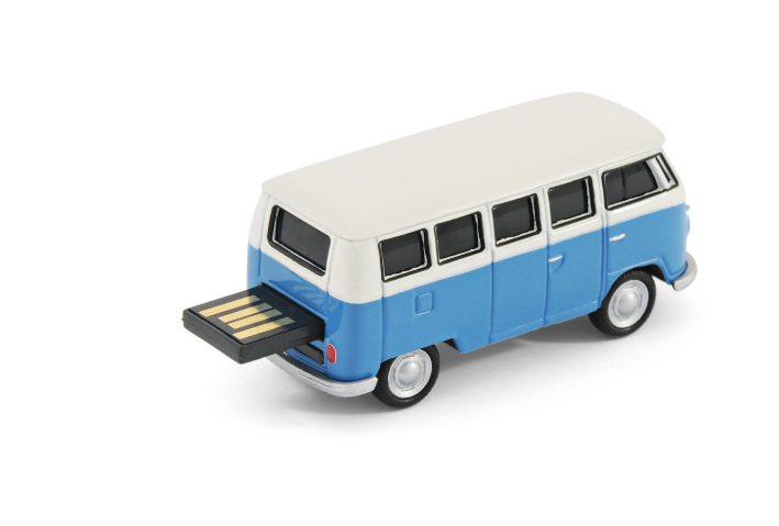 1968 Volkswagen Classic Bus VW Camper Bus USB Memory Stick Autodrive Diecast