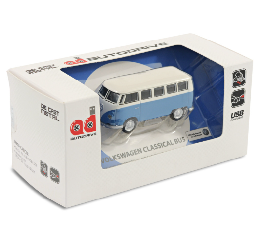 1968 Volkswagen Classic Bus VW Camper Bus USB Memory Stick Autodrive Diecast